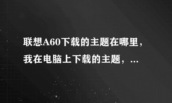 联想A60下载的主题在哪里，我在电脑上下载的主题，安装到手机上为什么找不到？