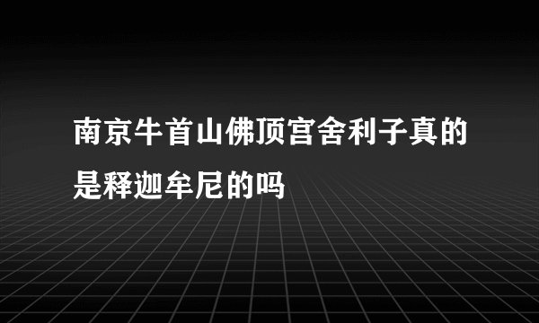 南京牛首山佛顶宫舍利子真的是释迦牟尼的吗