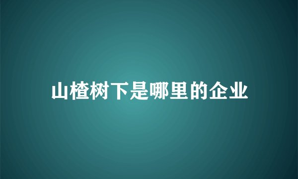 山楂树下是哪里的企业