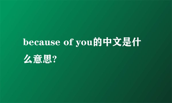 because of you的中文是什么意思?