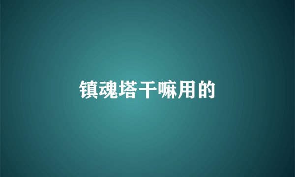 镇魂塔干嘛用的
