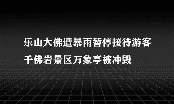 乐山大佛遭暴雨暂停接待游客千佛岩景区万象亭被冲毁