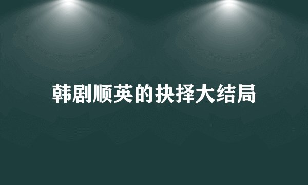 韩剧顺英的抉择大结局