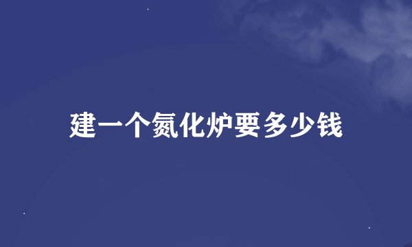 建一个氮化炉要多少钱