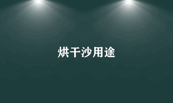 烘干沙用途