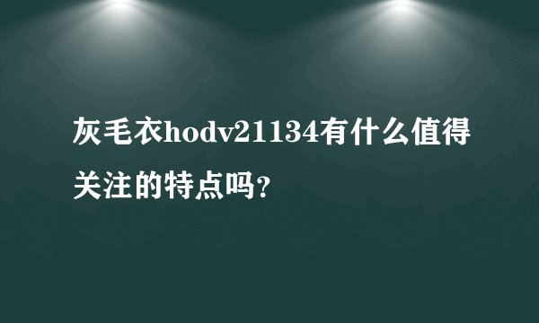 灰毛衣hodv21134有什么值得关注的特点吗？