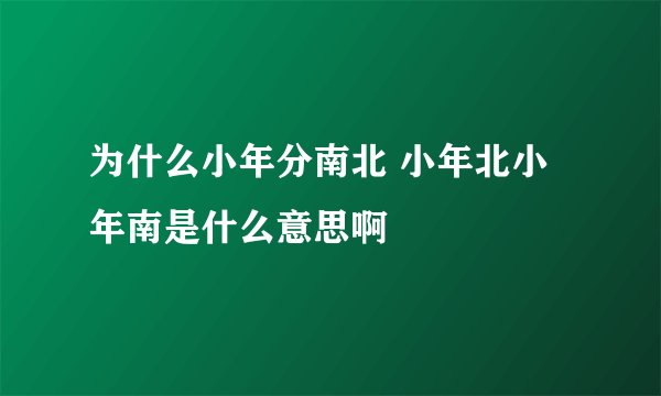 为什么小年分南北 小年北小年南是什么意思啊