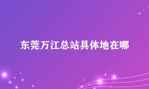 东莞万江总站具体地在哪