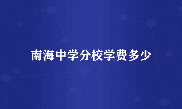 南海中学分校学费多少