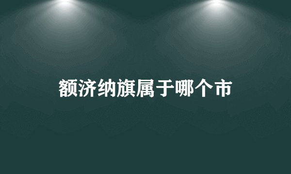 额济纳旗属于哪个市