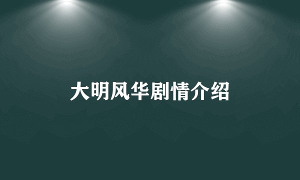 大明风华剧情介绍