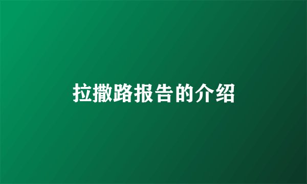拉撒路报告的介绍