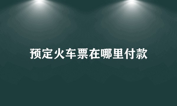 预定火车票在哪里付款