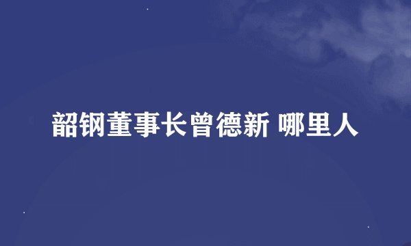 韶钢董事长曾德新 哪里人