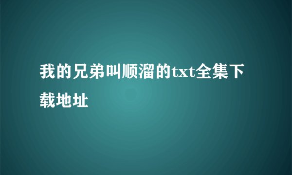 我的兄弟叫顺溜的txt全集下载地址