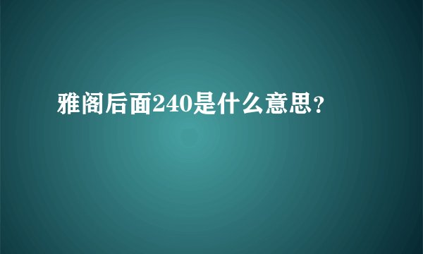 雅阁后面240是什么意思？