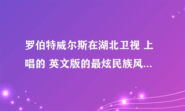 罗伯特威尔斯在湖北卫视 上唱的 英文版的最炫民族风的歌词。