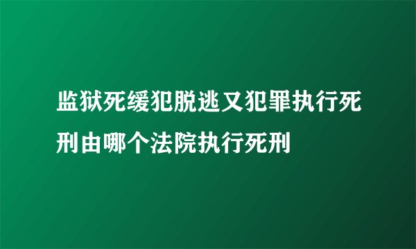 监狱死缓犯脱逃又犯罪执行死刑由哪个法院执行死刑