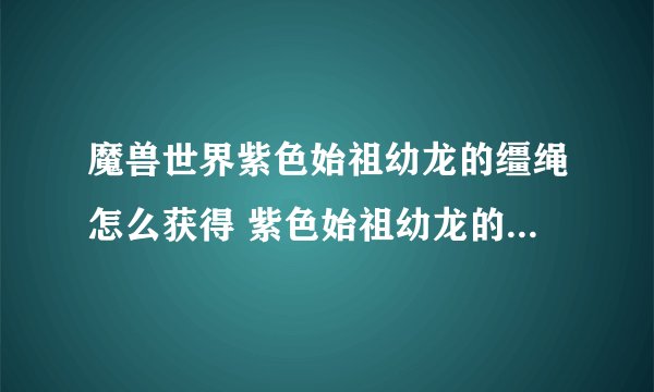 魔兽世界紫色始祖幼龙的缰绳怎么获得 紫色始祖幼龙的缰绳获得方法