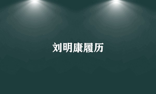 刘明康履历