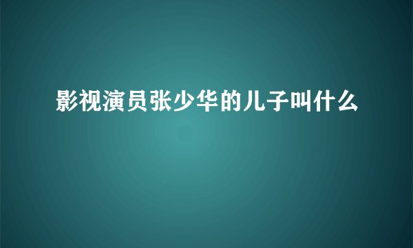 影视演员张少华的儿子叫什么
