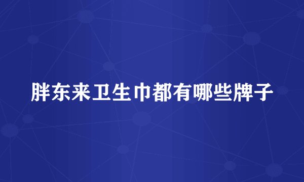 胖东来卫生巾都有哪些牌子