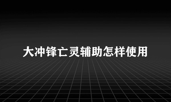大冲锋亡灵辅助怎样使用