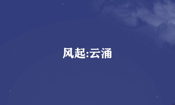 风起:云涌