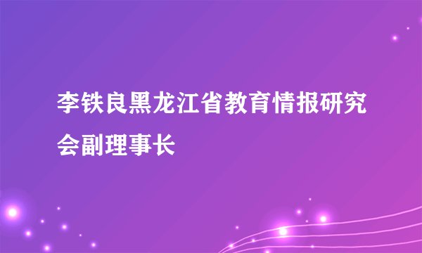 李铁良黑龙江省教育情报研究会副理事长