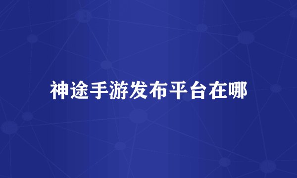 神途手游发布平台在哪