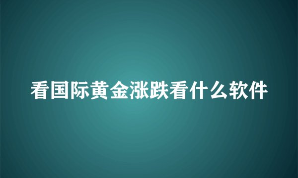 看国际黄金涨跌看什么软件