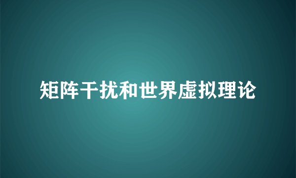 矩阵干扰和世界虚拟理论