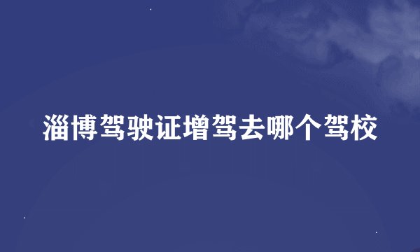 淄博驾驶证增驾去哪个驾校
