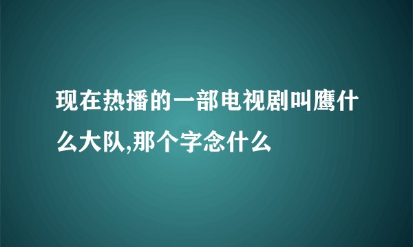 现在热播的一部电视剧叫鹰什么大队,那个字念什么