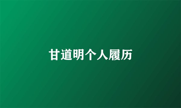 甘道明个人履历