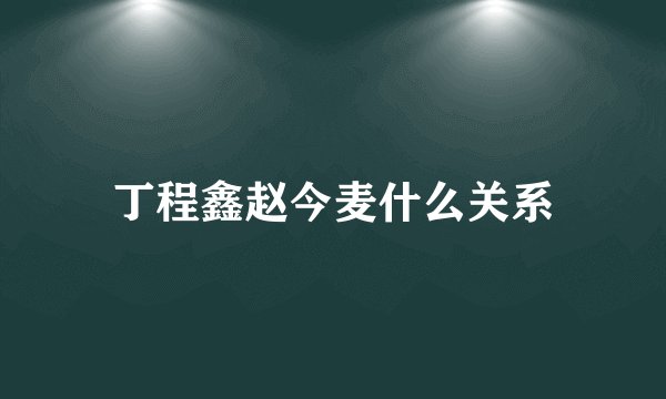 丁程鑫赵今麦什么关系