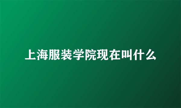 上海服装学院现在叫什么