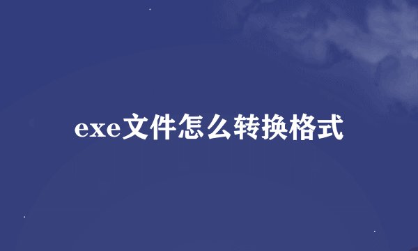 exe文件怎么转换格式