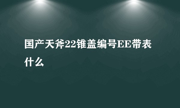 国产天斧22锥盖编号EE带表什么