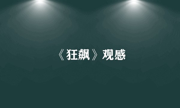 《狂飙》观感