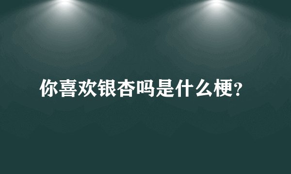 你喜欢银杏吗是什么梗？