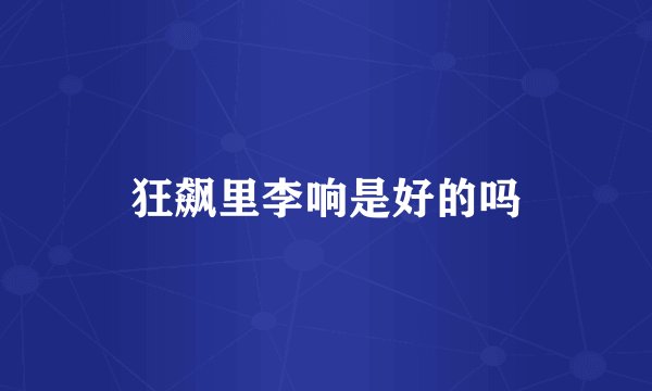 狂飙里李响是好的吗