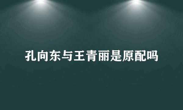 孔向东与王青丽是原配吗