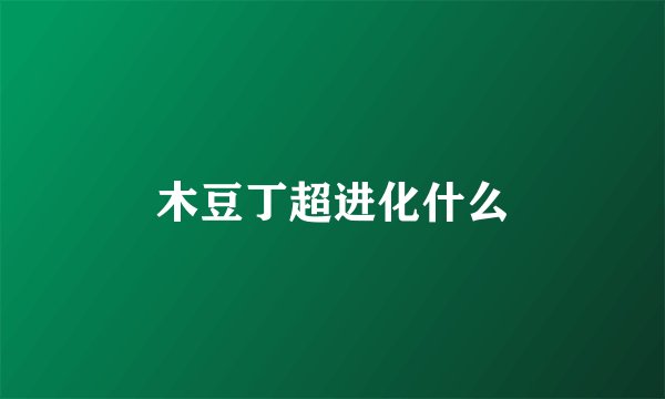 木豆丁超进化什么