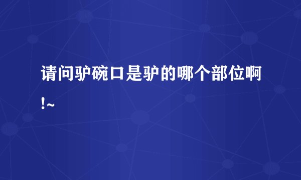 请问驴碗口是驴的哪个部位啊!~