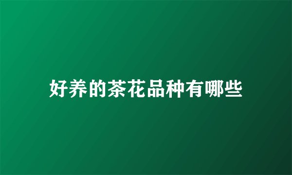 好养的茶花品种有哪些