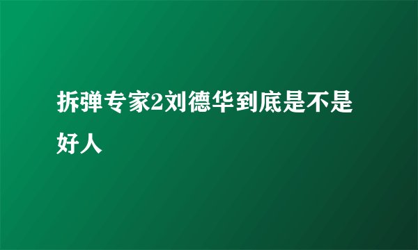 拆弹专家2刘德华到底是不是好人