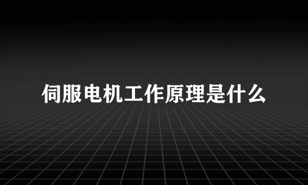 伺服电机工作原理是什么