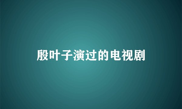 殷叶子演过的电视剧
