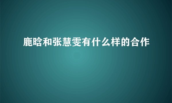 鹿晗和张慧雯有什么样的合作